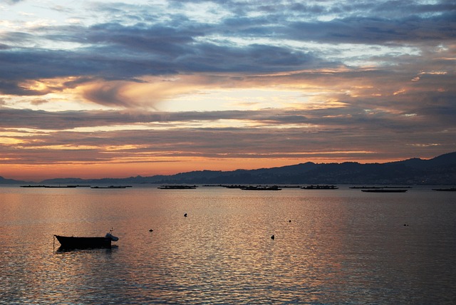 Atardecer en la ría de Vigo.